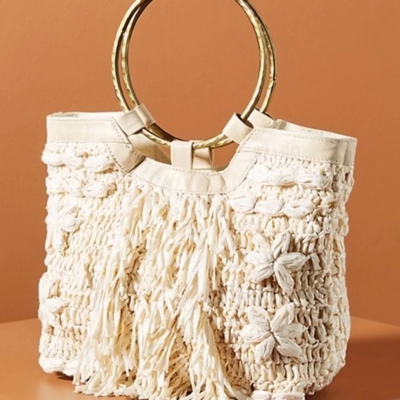 s-l1200.jpg NWOT Anthropologie Rosalita Ivory Mini Tote